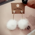 thumbnail image 4 of Pom Pompon Boucles d'Oreilles Mode Strass Boucles d'Oreilles Goutte Moelleuses Boucles d'Oreilles Pendentifs, 4 of 10