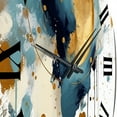 thumbnail image 5 of Designart "Teal & Gold Posh Resonance I" Minimalism Oversized Wall Clock, 5 of 5