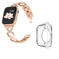 thumbnail image 1 of For Apple Watch Series 3/2/1 42mm Hollow Shiny Rhinestones Decor Strap+Transparent Watch Case, 1 of 3