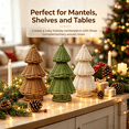 thumbnail image 7 of 3 Pack Wicker Rattan Christmas Tree, Hand Woven Christmas Tree Set, Christmas Decoration Gift for Mantel Fireplace Home (Brown), 7 of 7