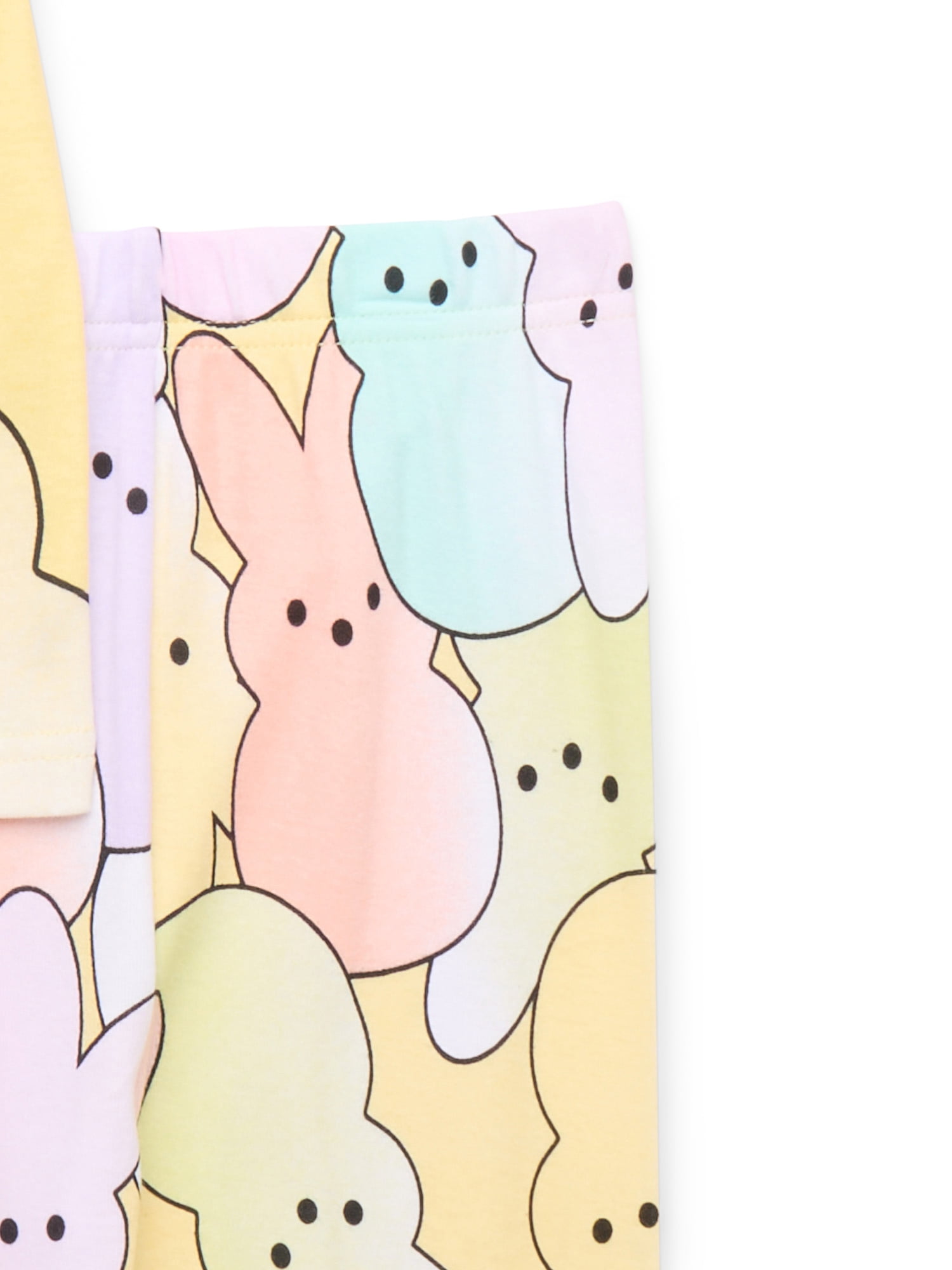 Peeps Girls Cotton Short Sleeve Top with Pants, 2-Piece Pajama Set, Sizes 4-10