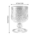 thumbnail image 2 of Premium Glass Legged Drinking Glasses Set of 9 Decorative 50ml Shot Cups with Exquisite Carving, 2 of 8