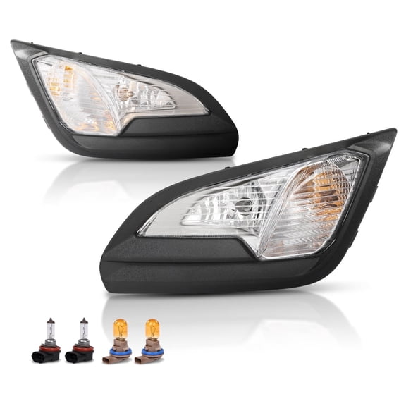 Pair Front Bumper Fog Lights w/ Lamp Cover Bezel Left Right Fit For 2018-2022 Ford EcoSport