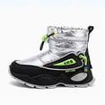 thumbnail image 4 of Otqutp Kids Winter Boots Girls Boys Mid Calf Padded Booties Waterproof Non Slip Padded Warm Platform Outdoor Hiking Shoes, 4 of 8