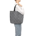 thumbnail image 3 of Defioc Airplane Routes Around The World Pattern Tote Bag for Women,Large Capacity Tote Bag with Zipper Casual Shoulder Handbags Shopping Bag, 3 of 8