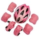 thumbnail image 2 of Yuarrent Protector de patinaje sobre ruedas ajustable de 7 piezas Juego de cascos para niños pequeños Coderas patinar Tira blanca rosa Yuarrent OD022039-01, 2 of 6