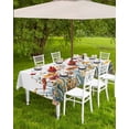 thumbnail image 4 of Fsddascl Spring Floral Outdoor Tablecloth - 54x80 Inch Rectangle Dining Table Cover, Watercolor Elegant Botanical Summer Waterproof Outdoor Table Cloth with Umbrella Hole & Zipper for Picnic/Patio, 4 of 7