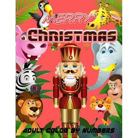 Merry Christmas Adult Color By Numbers : a beautiful colouring book with Christmas designs on a black background, for gloriously vivid colours (Paperback)