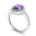 thumbnail image 2 of 2.27 ct Oval Cut Simulated Alexandrite Halo Engagement Ring for Women in 18K White Gold, 2 of 5
