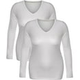 thumbnail image 2 of Emmalise Women's Casual Basic V-Neck Tshirt Long Sleeves Tee Top - Junior and Plus Sizes, 2 of 5