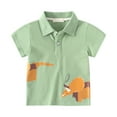 thumbnail image 2 of TOOYOU Boys Shirt Short Sleeve Button Down Shirt Cartoon Dinosaur Pattern With Pockets Size 3-4 Years Green, 2 of 2