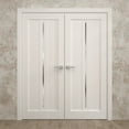 thumbnail image 3 of Interior Solid French Double Doors 72 x 84 inches | Ego 5014 Painted White Oak | Wood Interior Solid Panel Frame | Closet Bedroom Modern Doors, 3 of 5