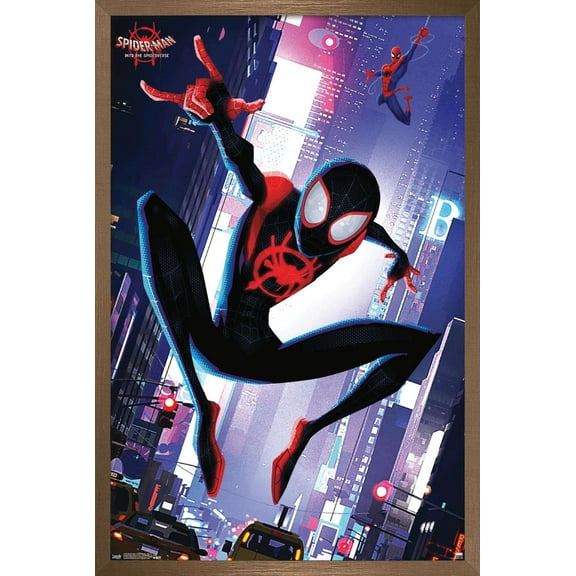 Marvel Spider-Man - Into The Spider-Verse - Street Wall Poster, 14.725" x 22.375", Framed