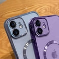 thumbnail image 2 of Compatible with iPhone 11 Magnetic Clear Case,Luxury Plating Bling Transparent Shockproof MagSafe Case with Full Camera Lens Protector for iPhone 11 Women Girl Men-Elegant Purple, 2 of 6