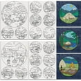 thumbnail image 1 of 18Pcs Outdoor Camp Water Soluble Hand Sewing Stabilizers 8.3"x11.7" Mountain Tree Camping Embroidery Pattern Stabilizer 4 Sheets RV Picnic Travel Stick and Stitch Embroidery Paper Sticker, 1 of 7