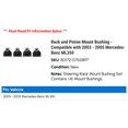 thumbnail image 2 of Rack and Pinion Mount Bushing - Compatible with 2003 - 2005 Mercedes-Benz ML350 2004, 2 of 2