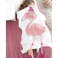 thumbnail image 2 of K-Cliffs 3D Flamingo Knit Cotton Crib Baby Throw Blanket Cover Wrap |White|, 2 of 6
