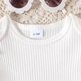 thumbnail image 6 of Toddler Outfits Girls White Short Sleeve Top With Printed Overalls Comfortable 2 Piece Ensemble Kids Clothes Girls White 0 Months-3 Months, 6 of 7