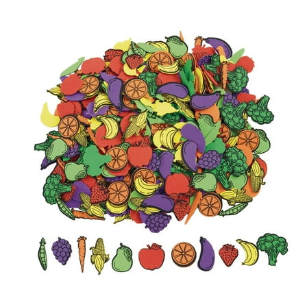 Colorations Self-Adhesive Fruit & Veggie Foam - 500 pieces