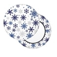 thumbnail image 2 of Lsque blue Snowflake Prints Pattern Round Bar chair cushion covers Velvet Fabric Premium Comfort Protects from Scratches and Stains for 14-17 Inch Chair-13 inch, 2 of 7