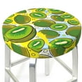 thumbnail image 3 of Balery Watercolor Kiwi Fruits Summer Velvet Round Bar Chair Cushion Cover Adjustable, Protects From Scratches And Stains, Soft & Washable Ideal For Wooden And Metal Stools - 14 Inch, 3 of 7