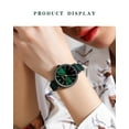 thumbnail image 4 of CURREN Montre Décontractée en Cuir à Quartz Vert pour Femmes, Étanche, avec Date, 4 of 5