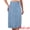 Light Blue, variant on DARING DIVA Women's Denim Midi Skirt Button Up Slit Jean Skirts Small Black