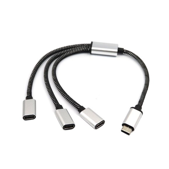 SUTENGDA USB C Splitter USB C to USB C Female Adapter 2/3 Ports