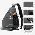 thumbnail image 6 of WATERFLY Unisex Large Capacity Nylon Sling Cross-Body Shoulder Chest Bag,Dark Grey, 6 of 9