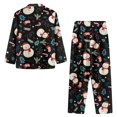 thumbnail image 4 of Renewold Snowman Xmas Trees Button Pajama Nightwear for Women Softness Long Sleeve Pullover Tops Clothing Thermal Christmas Pjs Shirts and Pants Matching Set of 2,Size XL, 4 of 6