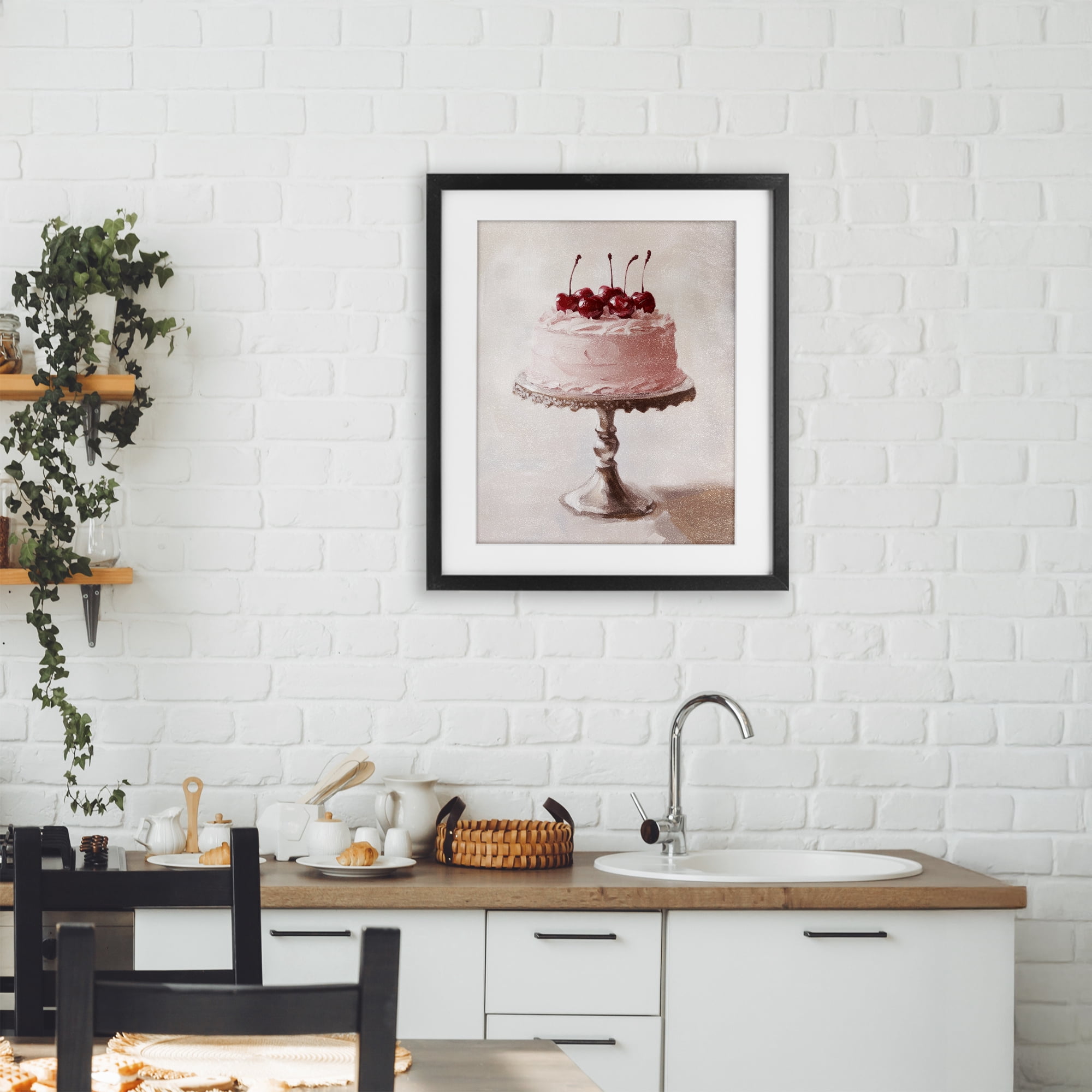 Stupell Industries Cherry Cake Delight Black Framed Print Under Glass, design by Svetlana Aleynikova