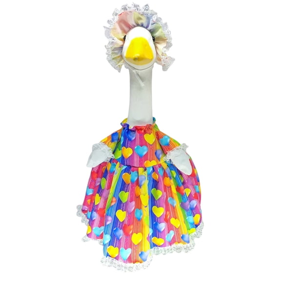 multicolor Goose Outfit Clothes For Porch Decoration 23 Inch Holiday Garden Yard Festive Ornament Costume Waterproof Fabric For Spring Summer