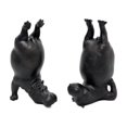 thumbnail image 3 of 2 Pcs Yoga Hippo Bookends, Black Handstand Hippopotamus Book Ends, Decorative Bookends for Shelves, Rustic Animal Book Shelf Decor for Home Office, 3 of 6