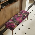 thumbnail image 3 of Yuyamidu Pink Stretch Dining Bench Cover Camo Branch Removable Bench Slipcover with Elastic Edge Easy to Install Rectangle Seat Protector Gift for Holiday, 3 of 8