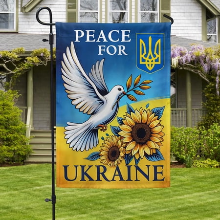 Garden Flag Peace for Ukraine, Global Solidarity, 12x18 POLE NOT INCLUDED