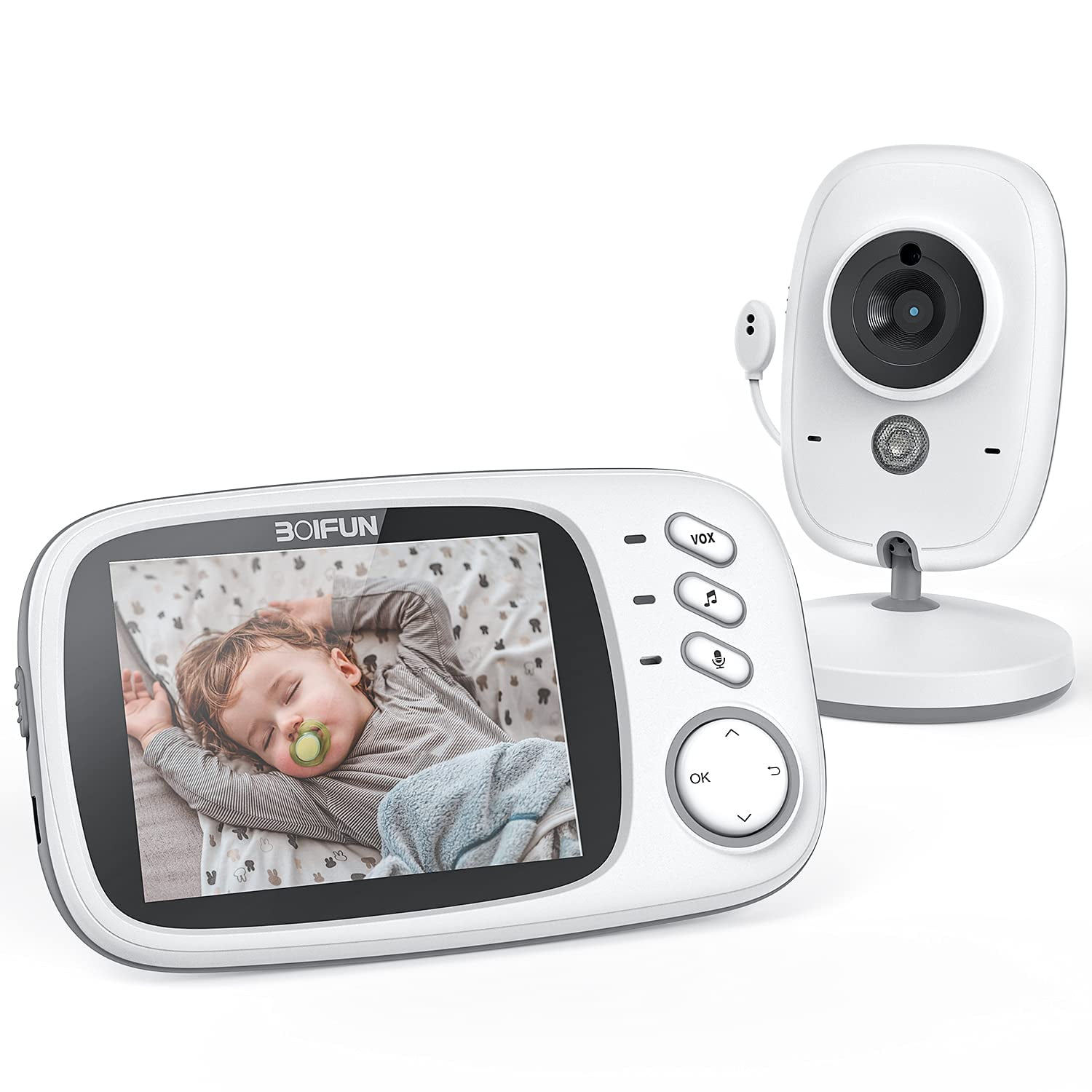 3.2'' Wireless Baby Monitor No WiFi, VOX Mode, Night Vision, Two-Way Audio, 260m Long Range, Baby Monitor with Camera and Audio -
