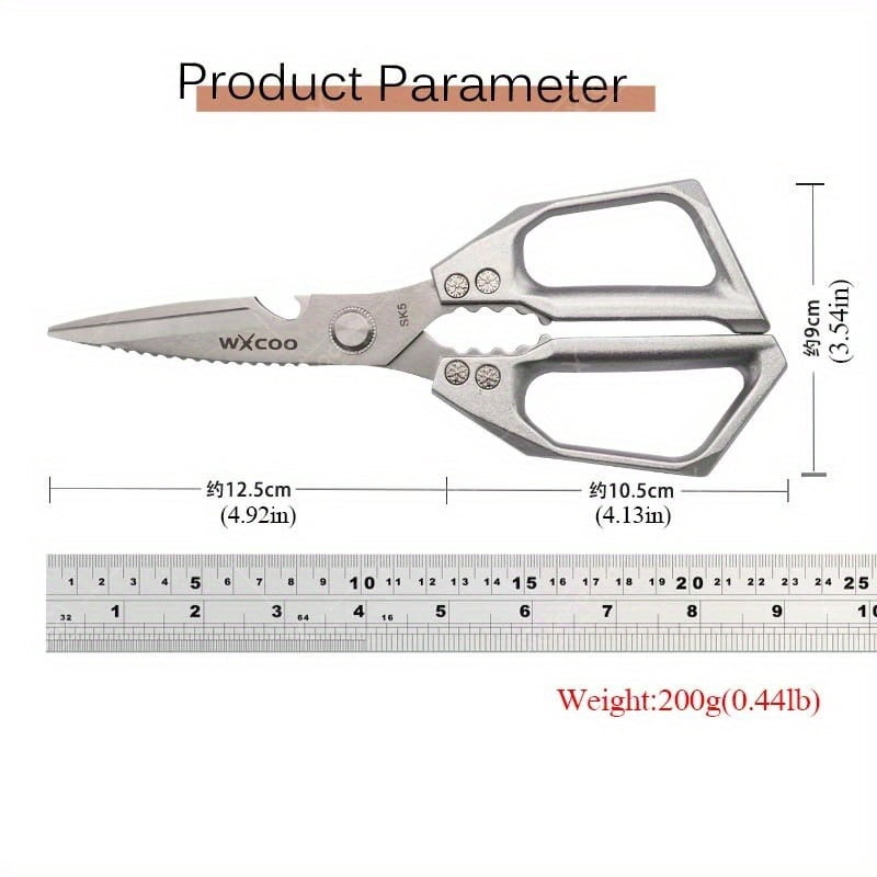 7PCS Professional Kitchen Chef Knife Set Handmade Forged Stainless Steel Kitchen Utility Boning Butcher Fish Bone Scissors Ultra-Sharp Cutting Fish Duck Meat Scissors for Cooking