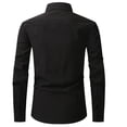 thumbnail image 4 of VSSSJ Men's Business Shirts Regular Fit Solid Color Button Down Long Sleeve Collared T-Shirts Casual Fashion Wrinkle Free Stretchy Shirt Blouse Black XXL, 4 of 4
