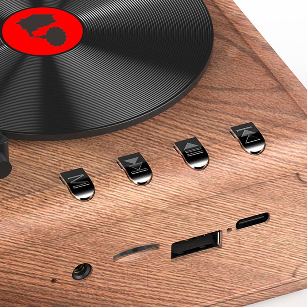 Mduoduo Vintage Speaker Retro FM Radio CD Player, Portable FM Radio and Speaker for Music Enthusiasts for Home & Outdoor Use(Wood Grain)