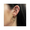 thumbnail image 4 of Rachel Koen Textured Round Hollow Hoop Earrings 14K Yellow Gold, 4 of 4