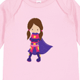 thumbnail image 4 of Inktastic Superhero Girl, Brown Hair, Cute Girl, Purple Cape Girls Long Sleeve Baby Bodysuit, 4 of 5