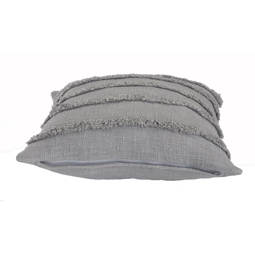 Ox Bay Gray Solid Organic Cotton Square 2 Piece Pillow Feather Filled Set