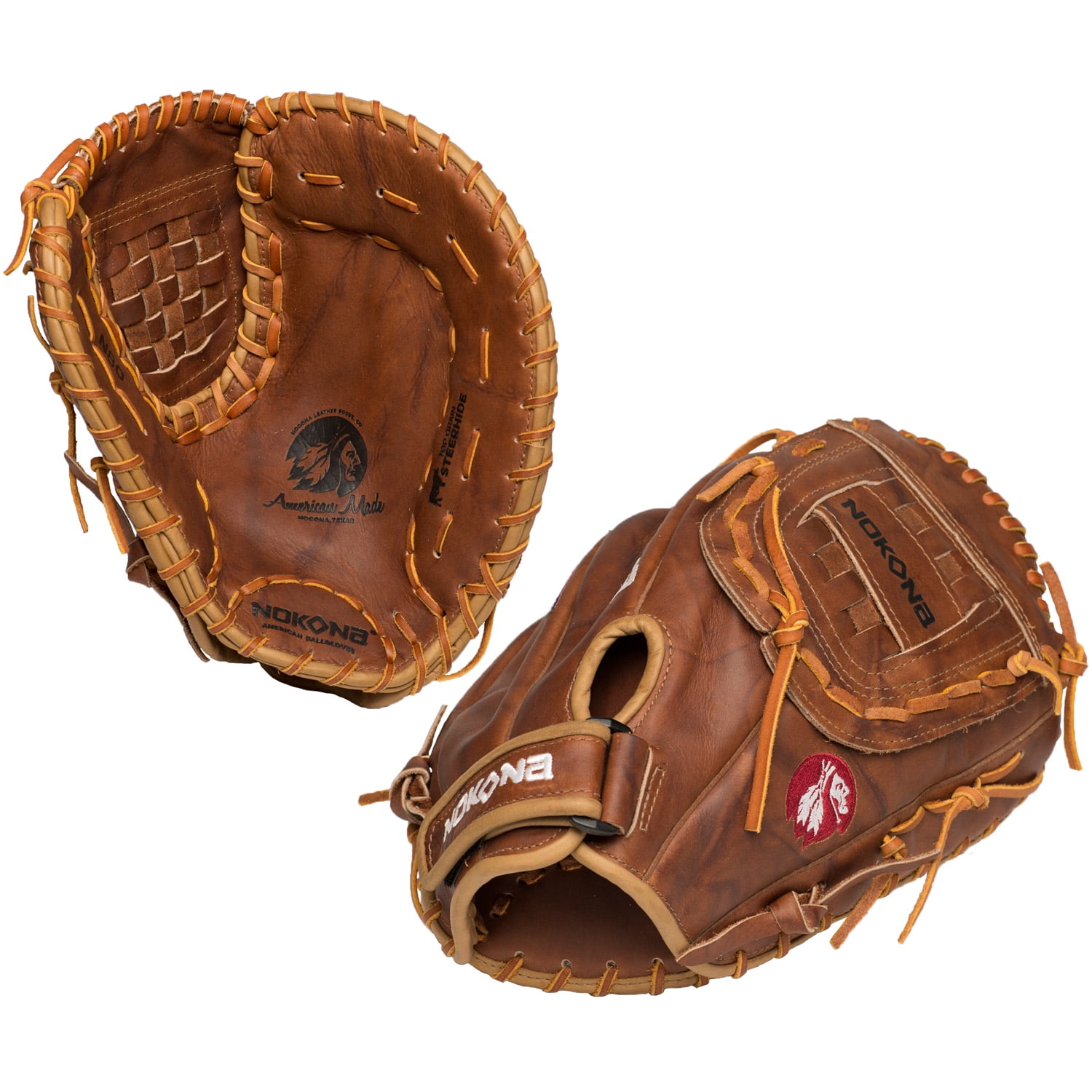 Nokona 14" Walnut Series Fastpitch Softball First Base Mitt, Left Hand Throw