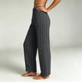 thumbnail image 6 of Kaemgyyd Women's Pajama Pants Elastic Waist Fleece Pj Bottoms Texture Loungewear Trousers Comfy Soft Straight Leg Pants（Dark Gray,One Size）, 6 of 6