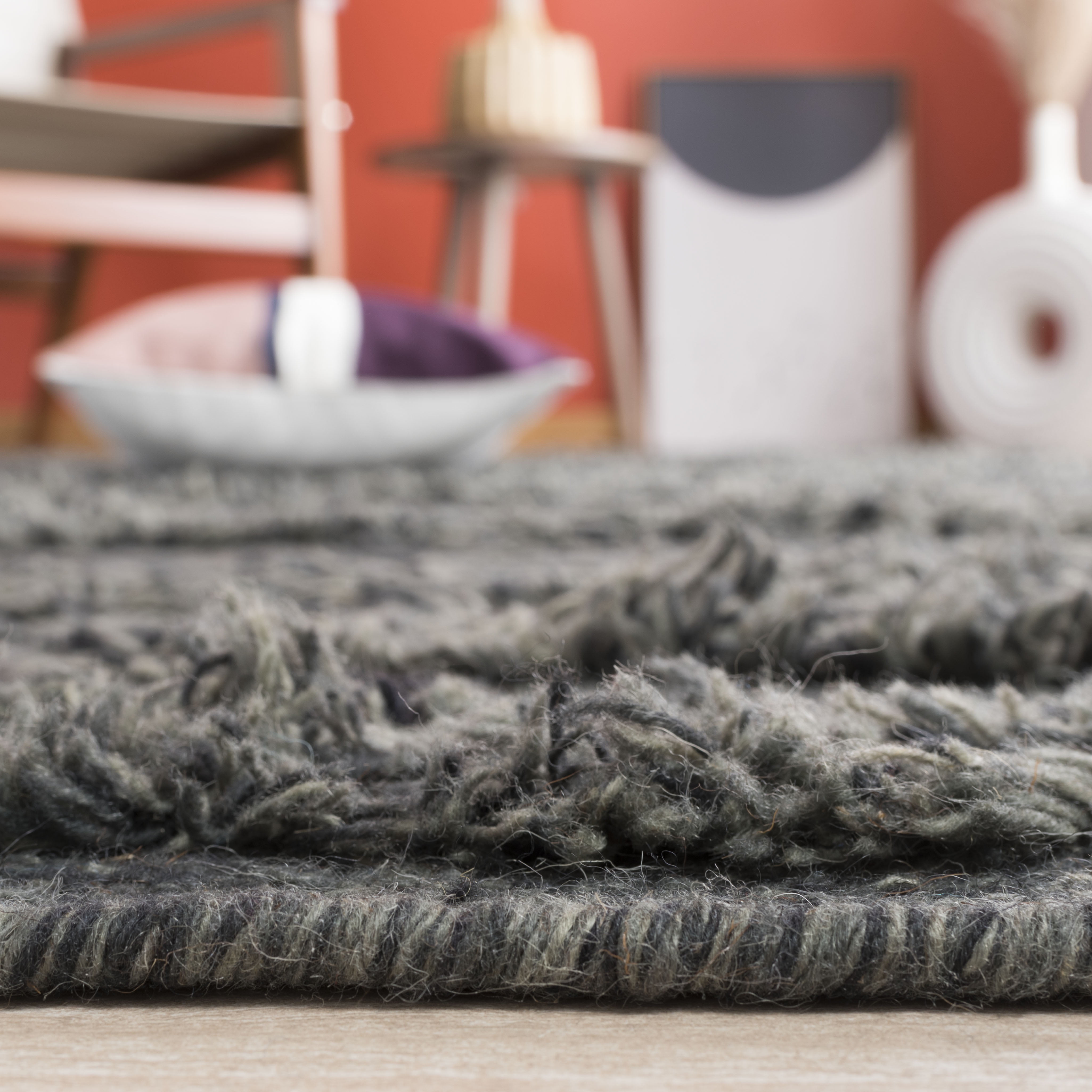 SAFAVIEH Vermont Zavanna Striped Area Rug, Charcoal/Ivory, 4' x 6'