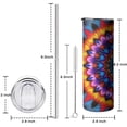 thumbnail image 5 of 20oz Colorful Tie Dye Peacock Mandala Pattern Skinny Tumblers Stainless Steel Tumbler with Lid and Straw,Vacuum Insulated Double Wall Travel Tumbler Cups with Cleaning Brush for Coffee,Tea, 5 of 6