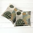 thumbnail image 4 of Ambesonne Monstera Throw Pillow Cover Pack of 2, Boho Abstract Mid Century, 2 Pcs-16"x16", Beige Evergreen and Sepia, 4 of 5