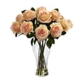 thumbnail image 4 of Nearly Natural Blooming Roses Artificial Flower Arrangement in White, 4 of 6