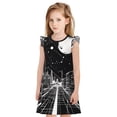 thumbnail image 1 of Balery Futuristic Moonlit Cityscape Camisón de princesa para niñas, pijama de algodón con mangas abullonadas, suave y bonito.-Large, 1 of 6