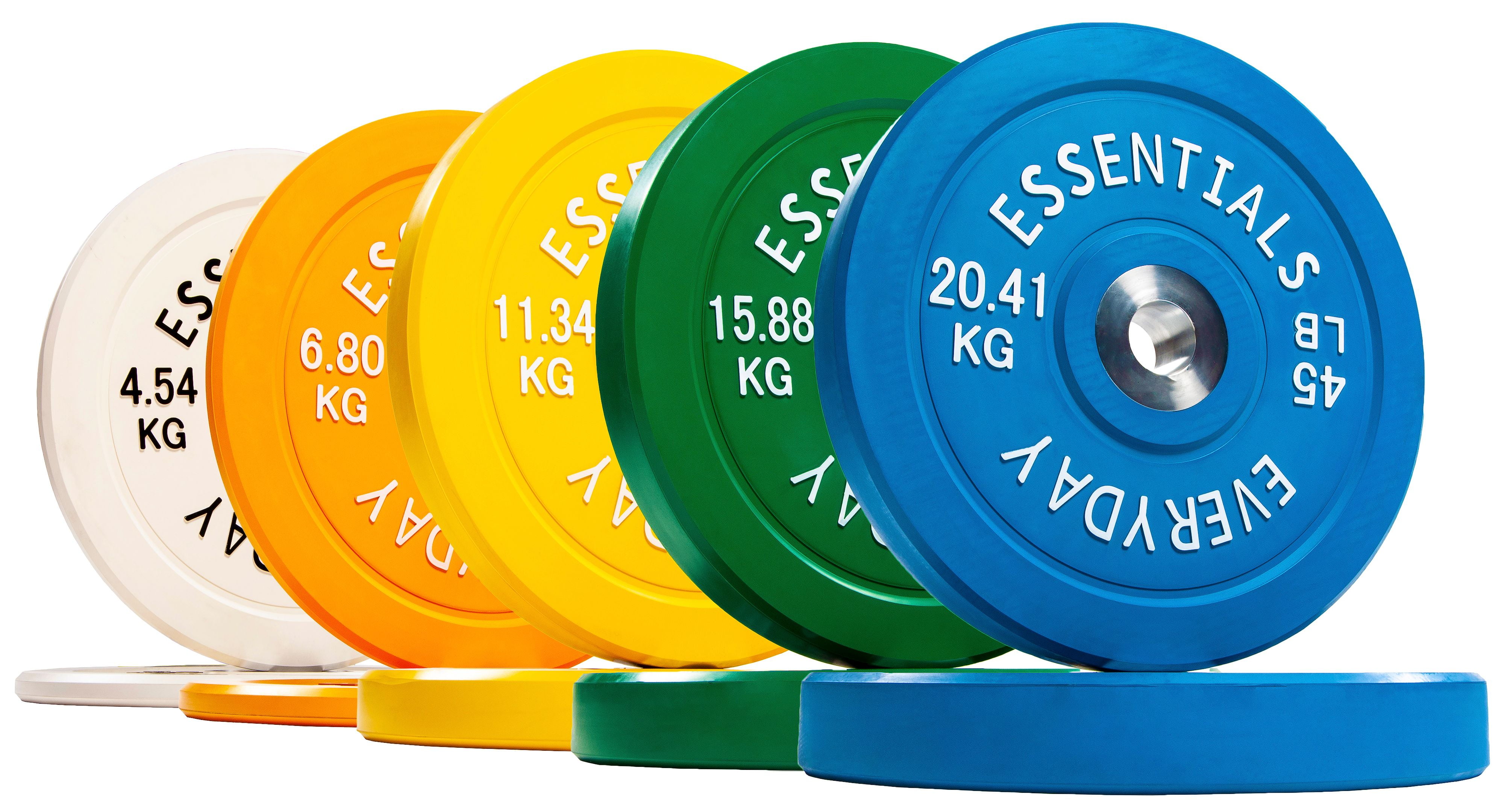 EVERYDAY Essentials Color Coded Olympic Bumper Plate Weight Plate w Steel Hub.. 810963039692 